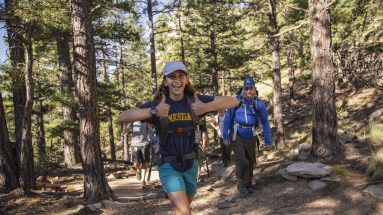 PTC families hike up the Tooth of Time on August 12, 2022 at Philmont Scout Ranch near Cimarron, N.M.